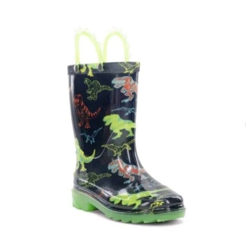 Western Chief Toddler Dino Soar Light-Up Rain Boots Navy Blue